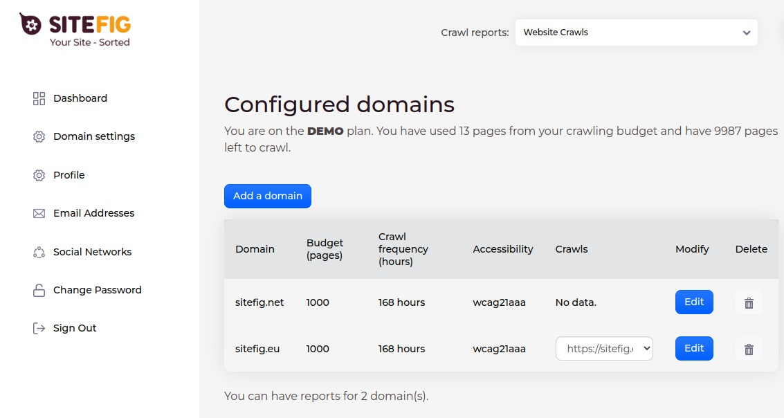 Continuous and on-demand crawls