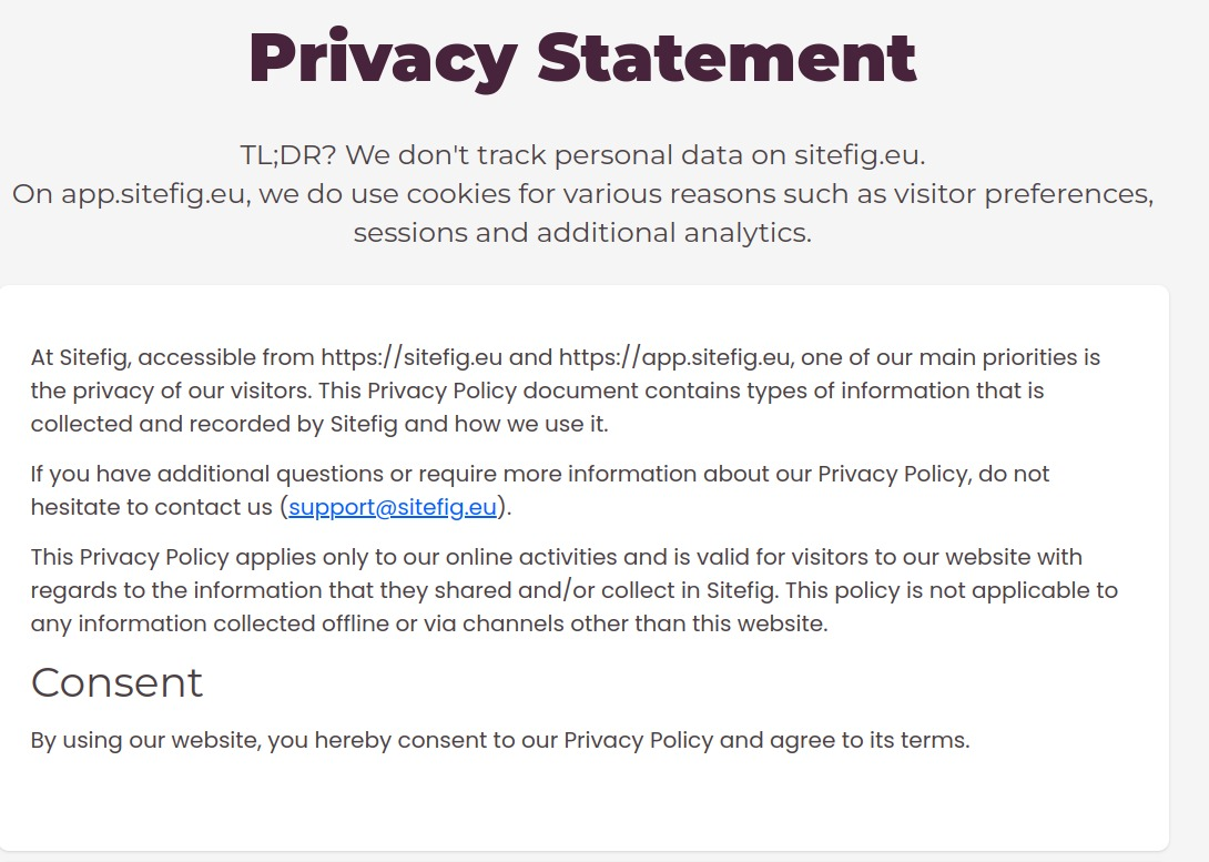 The privacy statement as an example for why DPOs collect cookies lists